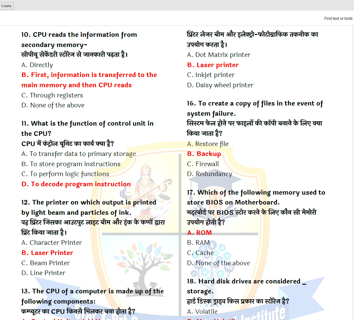 O Level M1 INFORMATION TECHNOLOGY TOOLS & NETWORK BASICS 450 MCQs - Image 11