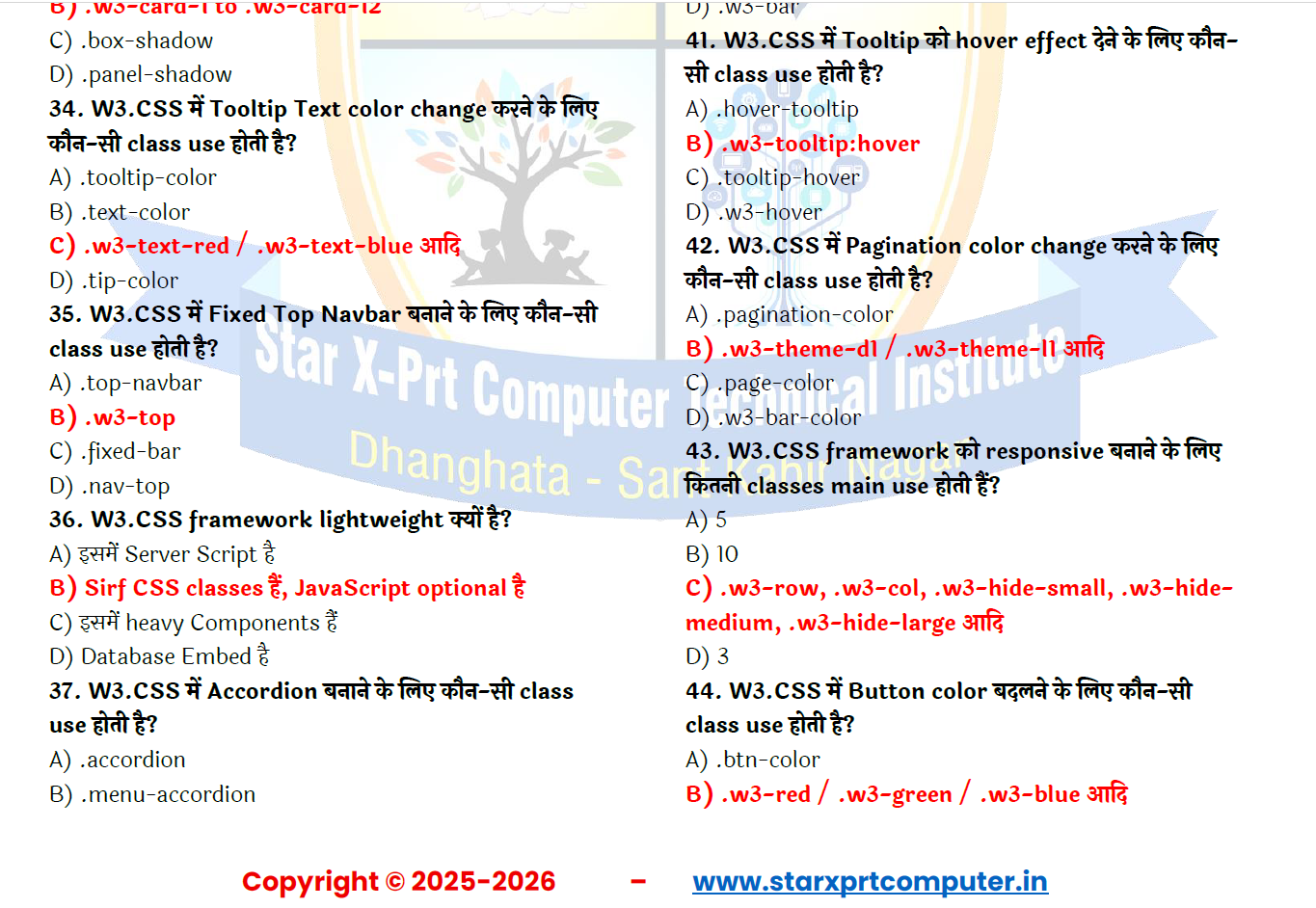 "O" Level M2 Web Designing and Publishing 450 MCQs - Image 6