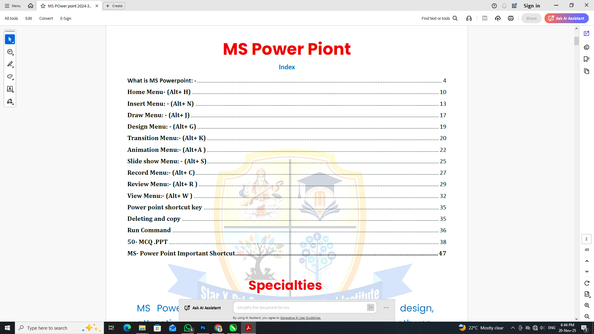 MS POWER POINT NOTES 2024 - Image 2